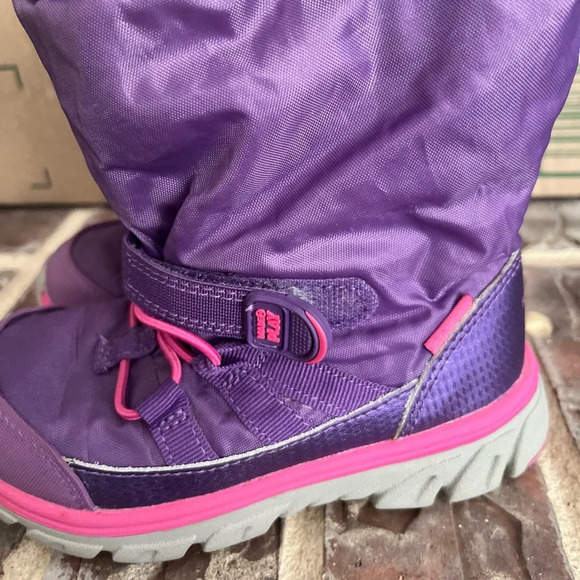 STRIDE RITE MADE 2 PLAY SNEAKER BOOTS PINK LINED SNOW SHOE TODDLER GIRLS 9.5M - Picture 3 of 7